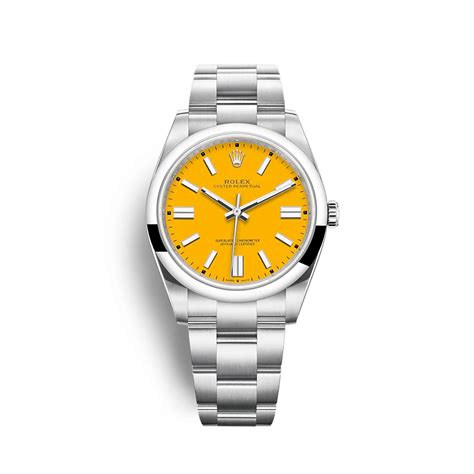 rolex oyster perpetual 41 yellow dial|rolex oyster perpetual price.